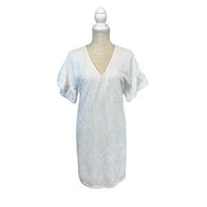 Marie Oliver White Dress Andi Ruffle Eyelet Dress Size XS